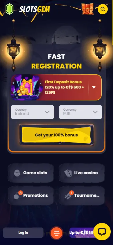 Slotsgem Casino mobile games view